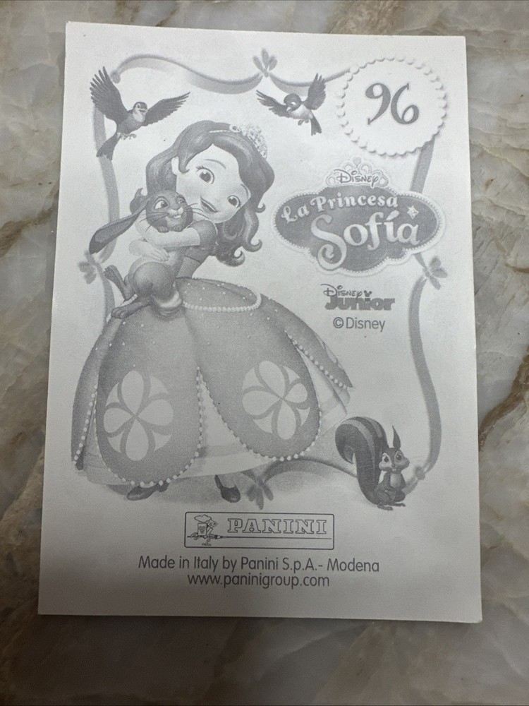 Disney Sofia the First Panini Sticker Sofia and Princess Amber Flat Standard