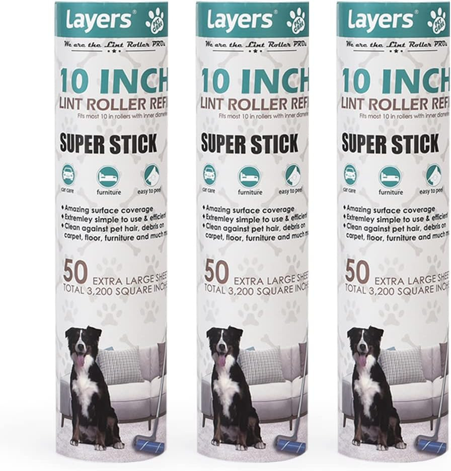 Large Lint Roller Refill, Suitable for Most Large Rollers，Mega Rollers, 10 in Wi