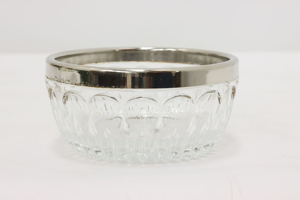 Silverplate & Cut Glass Wine Coaster, Nut or Candy Dish #49074