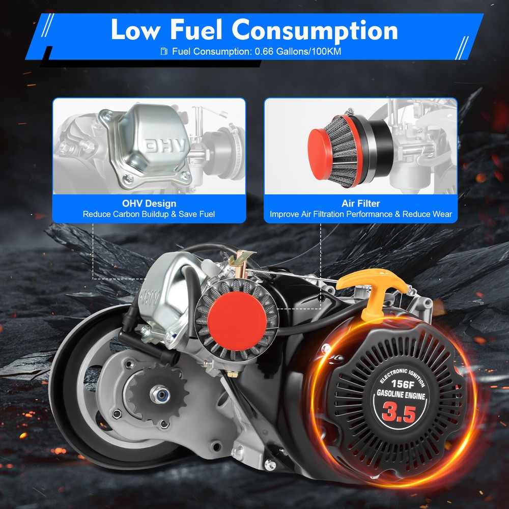 100cc Bike Engine Kit Set Gas Motorized Motor Bicycle Modified Engine 4-stroke!