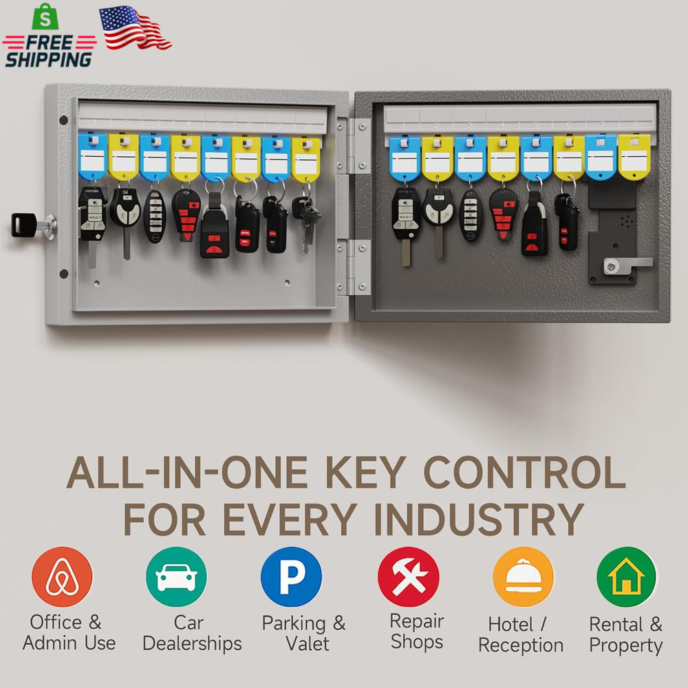 Wehere 16 Key Lock Box Wall Mount, APP Bluetooth/Otp/Wi-Fi/Fixed Code/Key Unlock