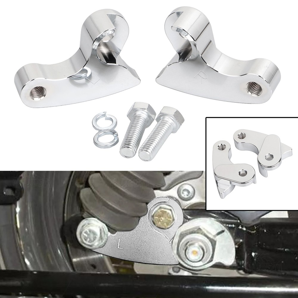 Chrome Rear 1-3/16" Drop Lowering Bracket Kit For Harley Street Electra Glide