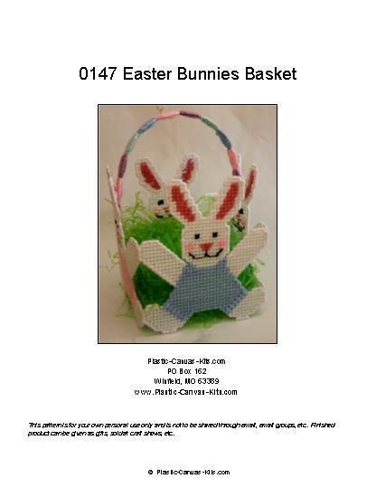 Easter Bunnies Basket-Plastic Canvas Pattern or Kit
