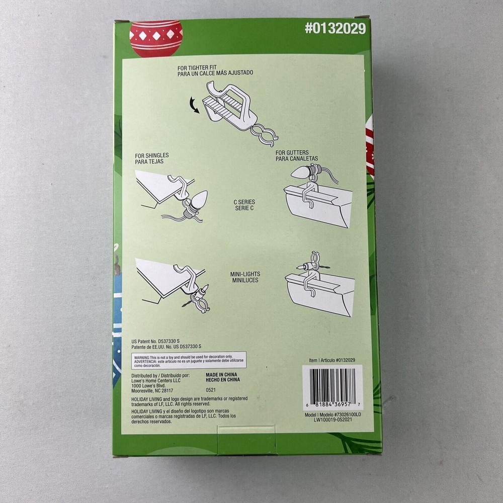 Holiday Living 100-Pack Plastic Light Hanging Kit