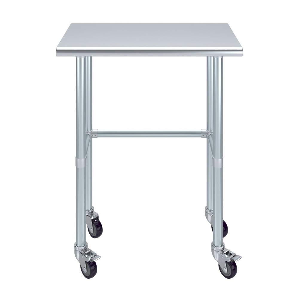 Heavy Duty Stainless Steel Work Table Open Base & Casters