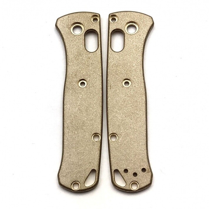 Flytanium Brass Scales for Benchmade Mini Bugout  FLY677 Antique Stonewash