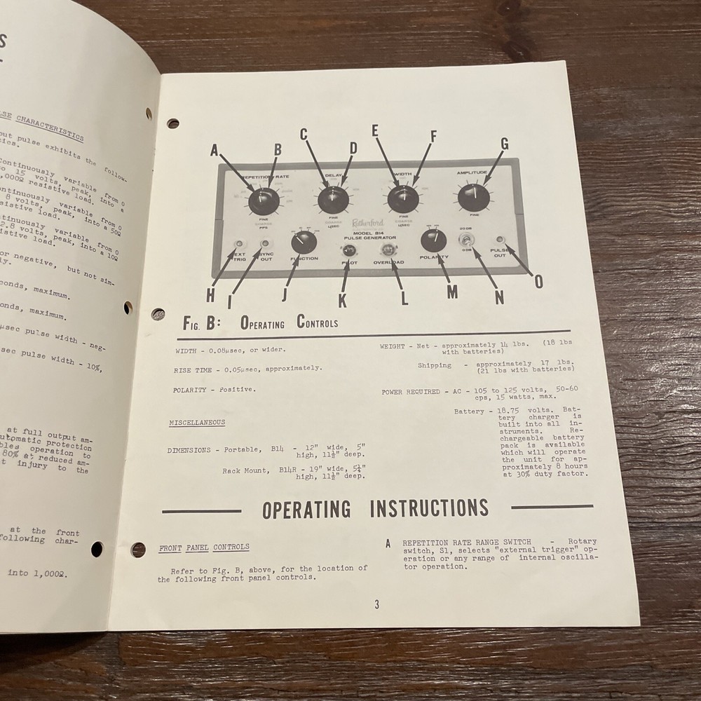 Rutherford Electronics Model B14/B14R Instruction Manual 1M/763