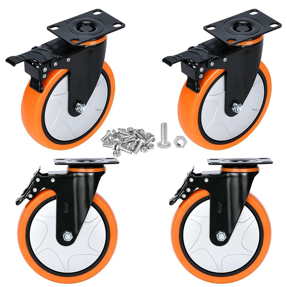 6 inch Heavy Duty Casters Load 2800lbs,Perfect Design Structure in Lockable B...