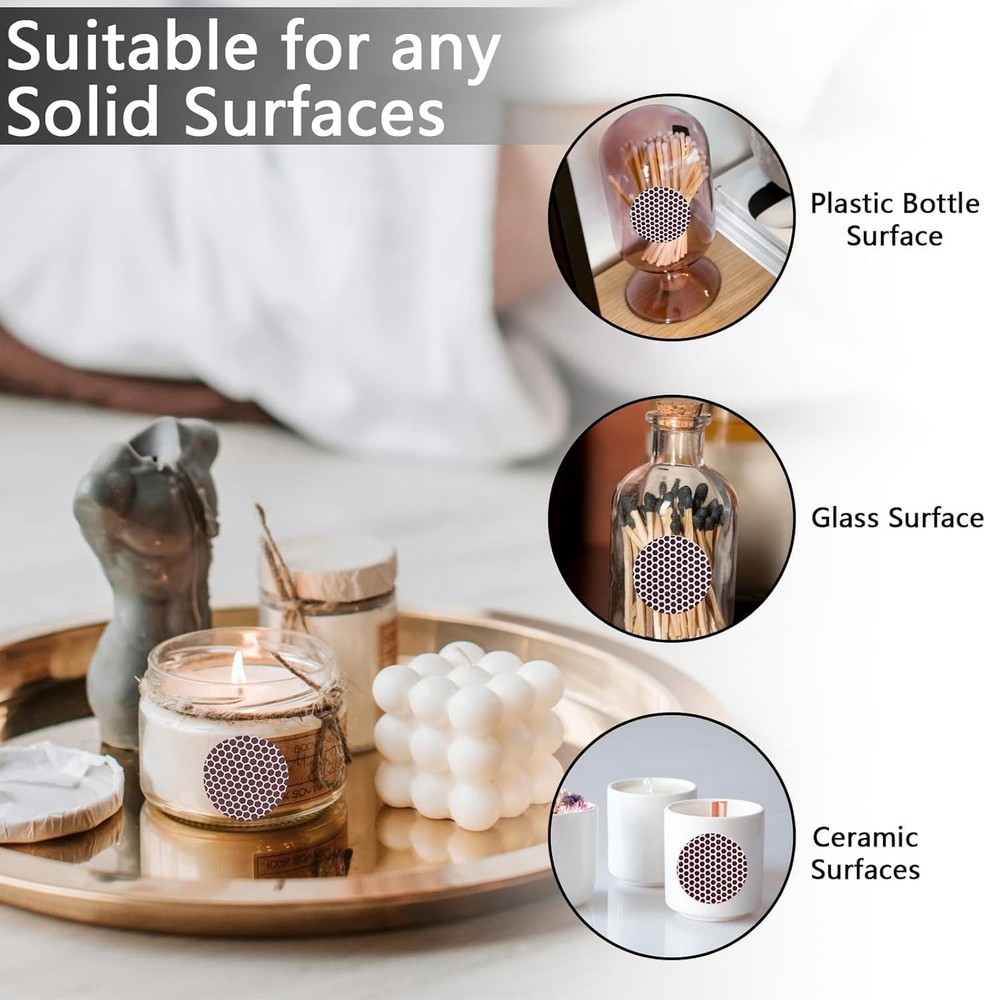28 pcs Match Striker Stickers Adhesive Round for Fireplace & Kitchen