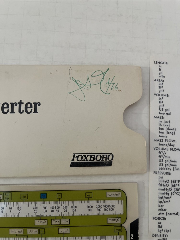 Vintage Foxboro Metric Converter 1975 Engineer Conversions Customary