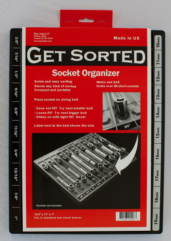 Tool Sorter Socket Organizer - Black