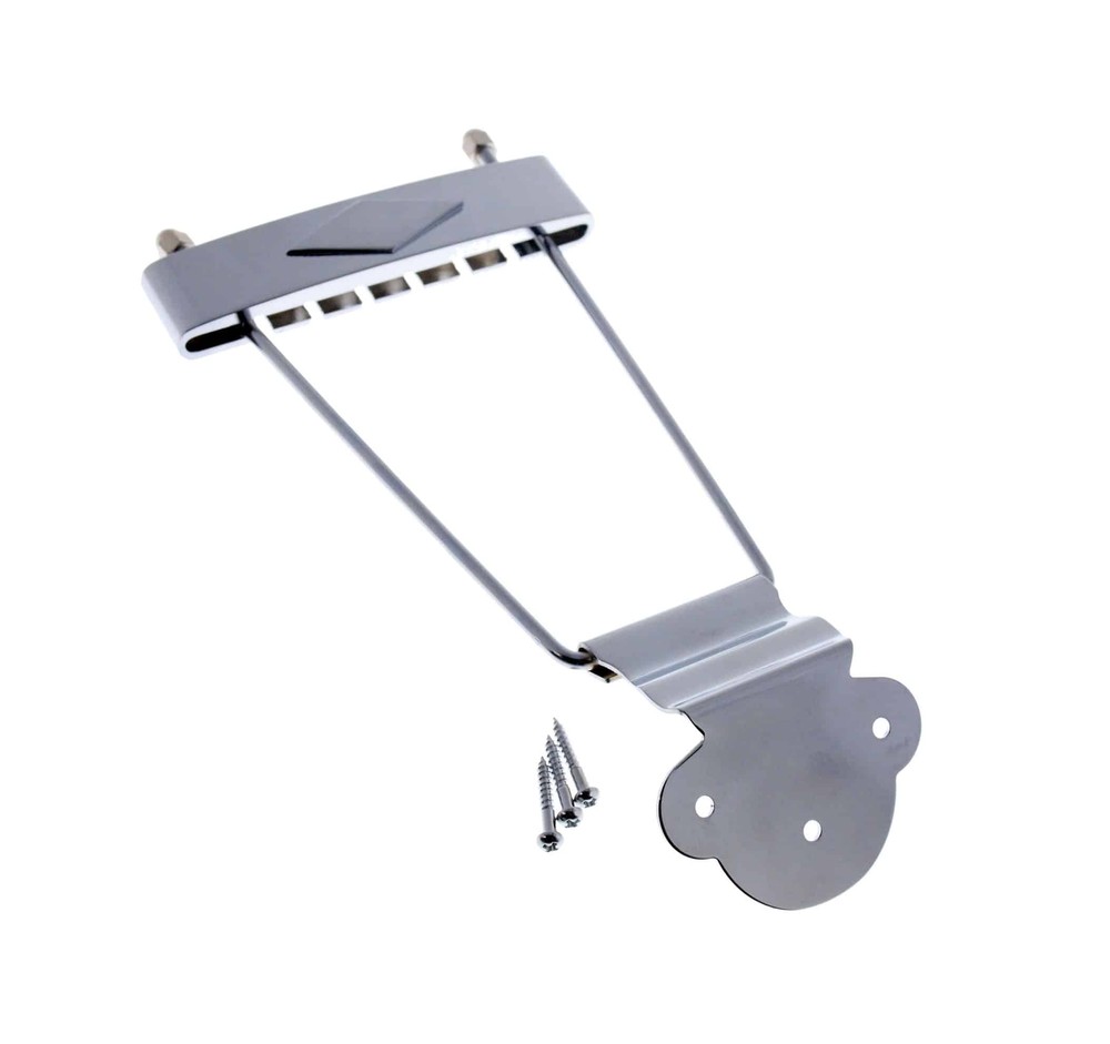 Solo Pro 335 Style Thin Body Trapezoid Chrome Guitar Tailpiece