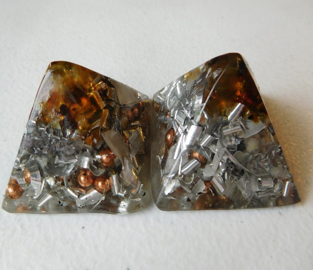 Amber Clear Small Pyramids Positive Orgone