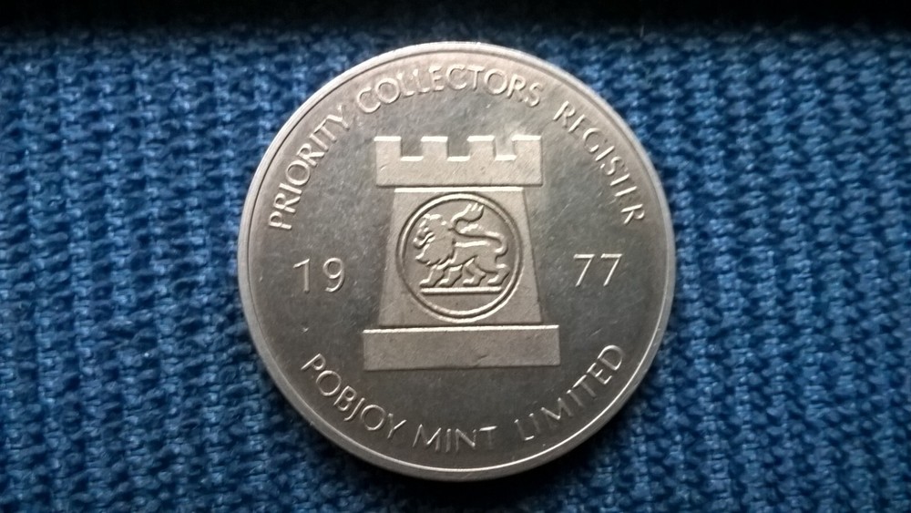 Token - Pobjoy Mint Priority Collectors Register; Silver Jubilee