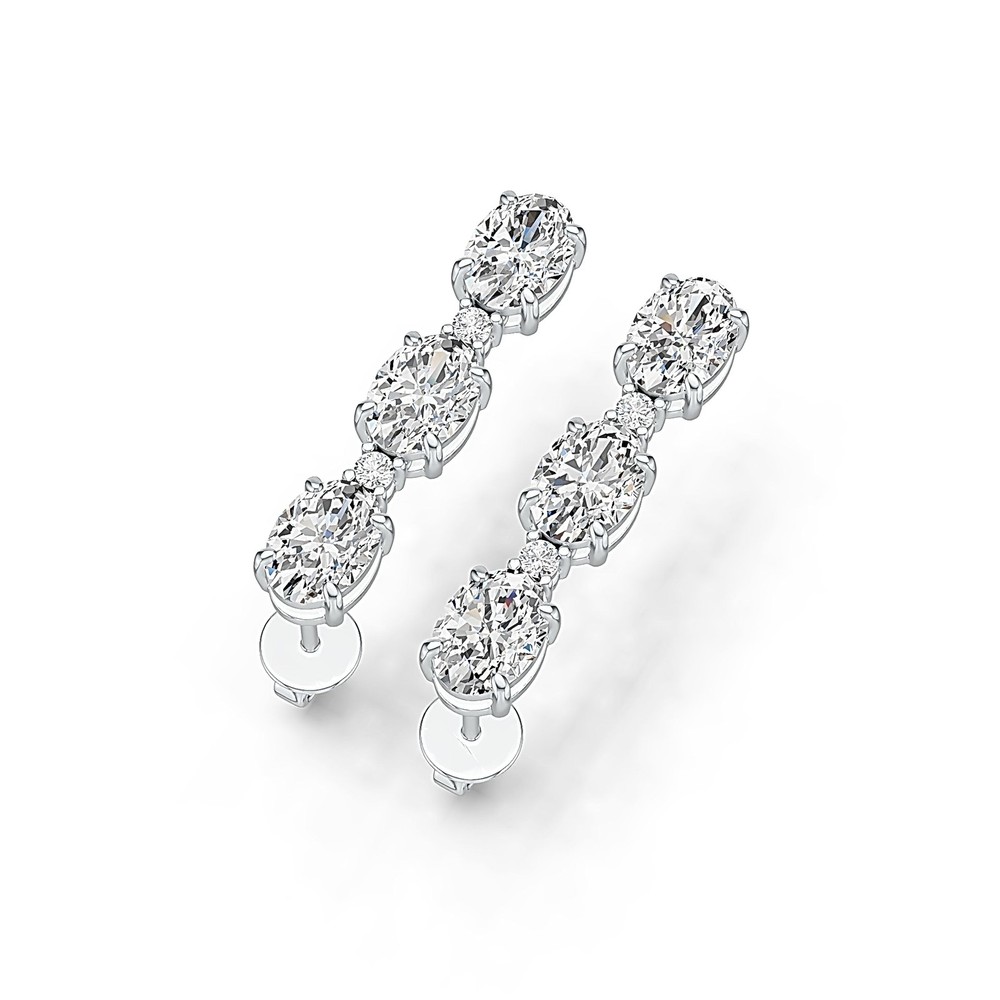 Sterling Silver Semi Mount Earrings Setting Oval OV 6X4mm