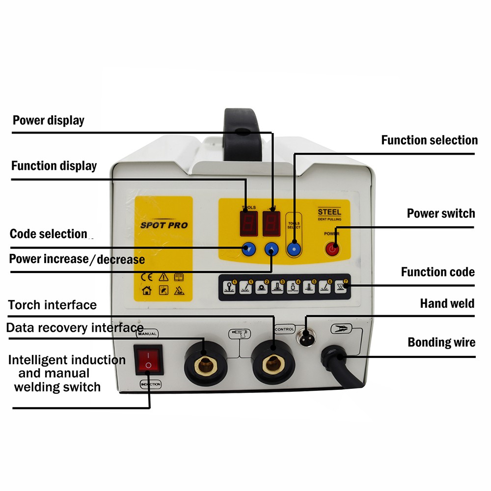 220V Steel Dent Pulling Machine Car Repair Spot Dent Puller Dent Pull Tool Kit