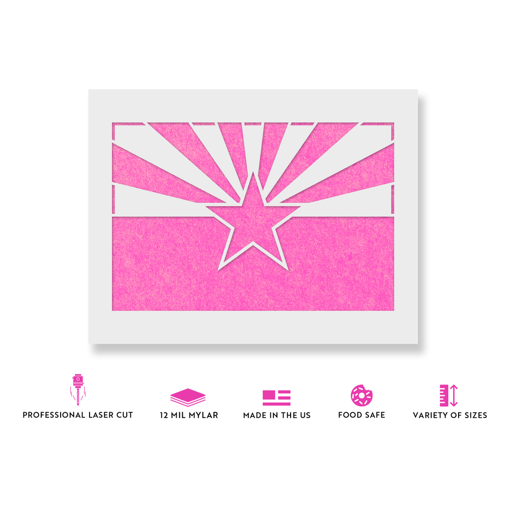 Arizona State Flag Stencil - Durable & Reusable Mylar Stencils