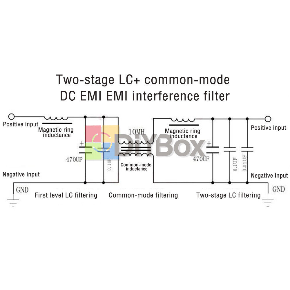 2A 4A 10A 20A DC 50V Power Filter EMI Module Audio High Frequency Filter Board