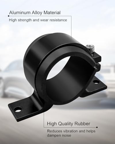 10 Micron Inline Fuel Filter with 50mm Mounting Bracket Kit Fit Different Black