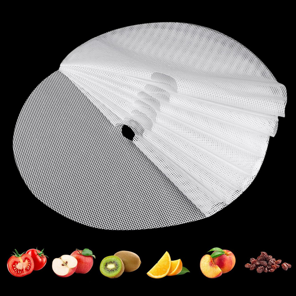 (8 Pack) round Silicone Dehydrator Sheets, Premium Non Stick Silicone Mesh for