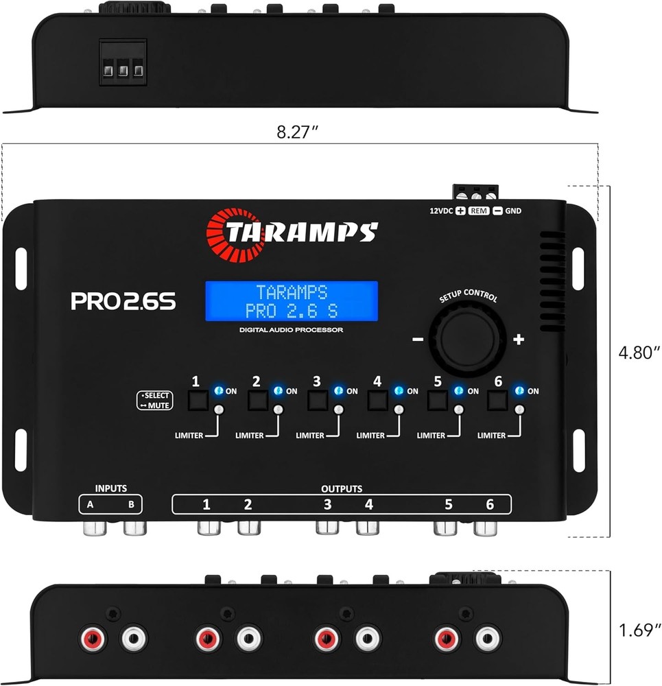 Taramps Pro 2.6S DSP Equalizer 6-Ch Car Audio Signal Processor Limiter RCA