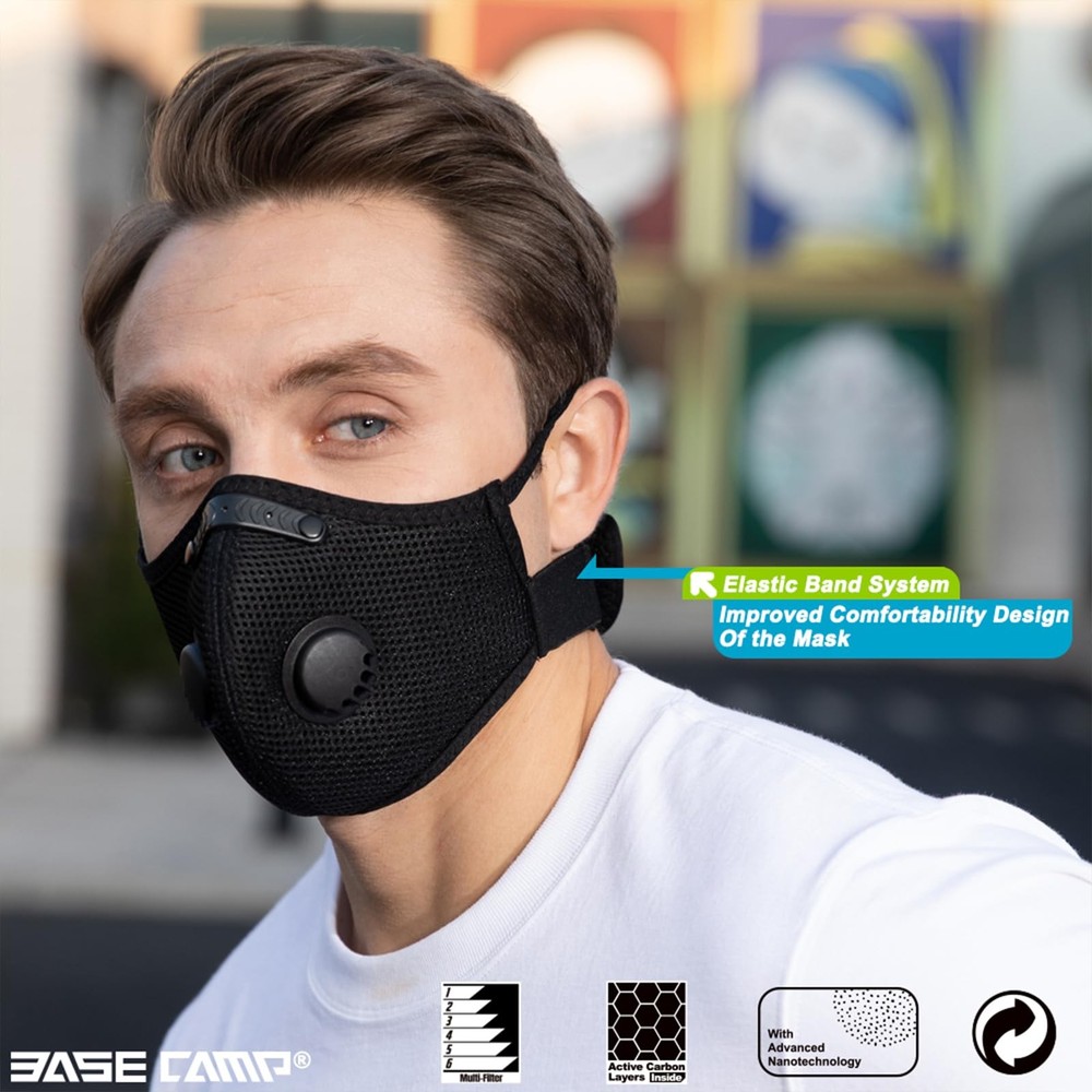 BASE CAMP M Plus Dust Mask Bundle Green Total 12 Filters