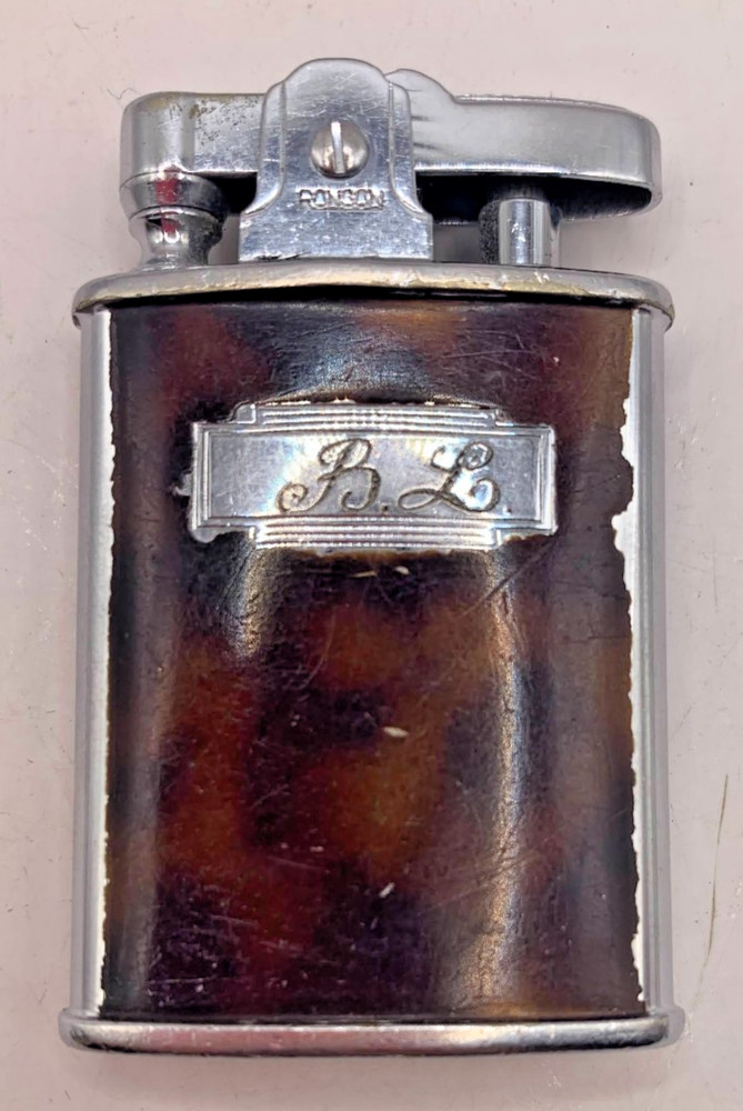 Vintage Ronson Butane Lighter Engraved Initials "BL" Made in England