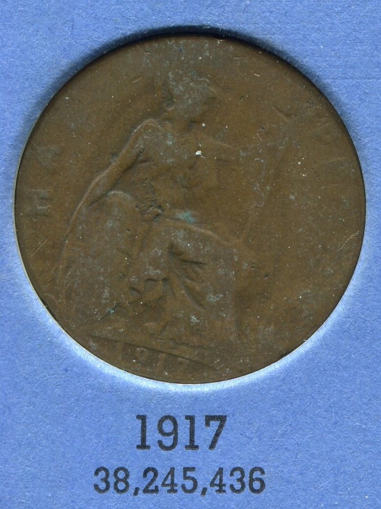 Foreign Coin - Great Britain - Half Penny (½ Penny) - 1917