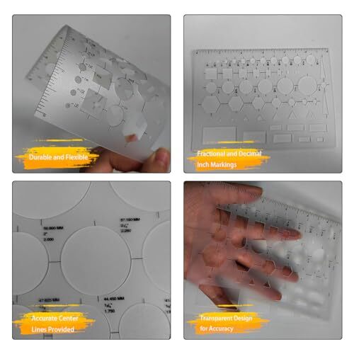 3 Pack Circle Template Round Stencil for Drafting Building Formwork Drawing