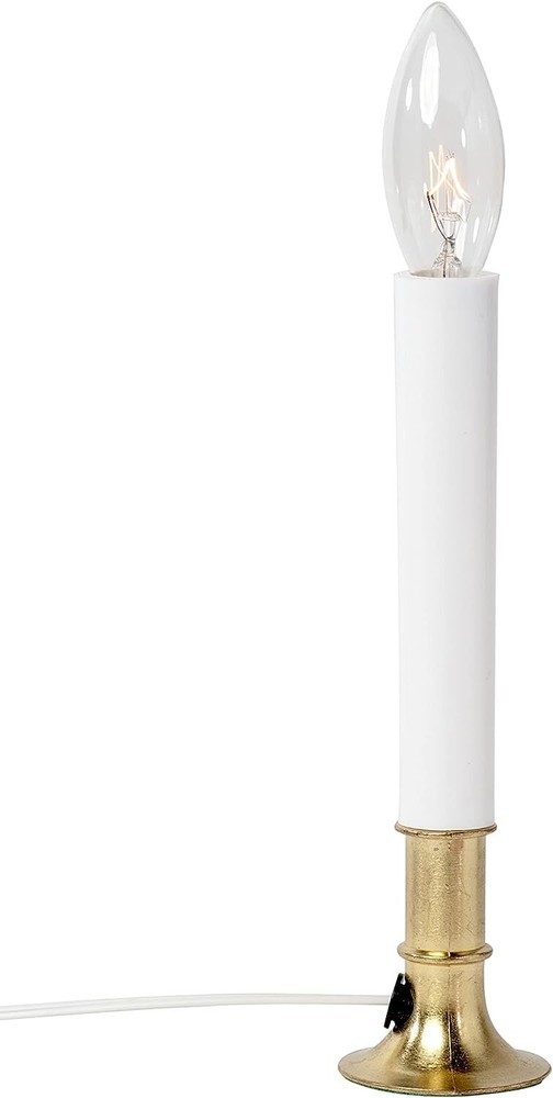 Creative Hobbies Electric Window Candle Lamp with Brass Plated Base, Dusk to