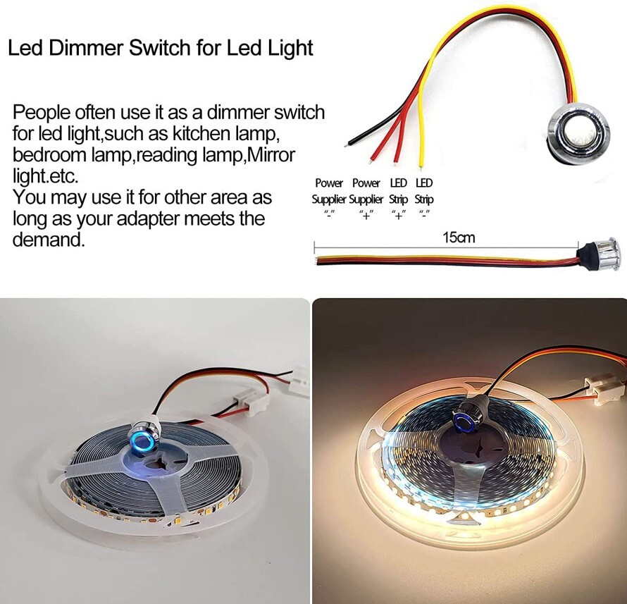 NEW! 12VDC Touch Switch + Dimmer Controller For LED Strip Light DC 5V -24V 2pcs