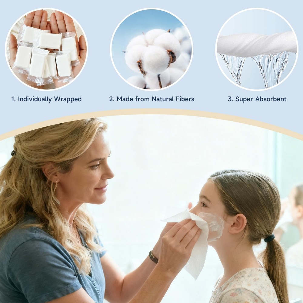 ANKEXIN 200 PCS Compressed Towels, Extra Thick 1 Count (Pack of 200), White