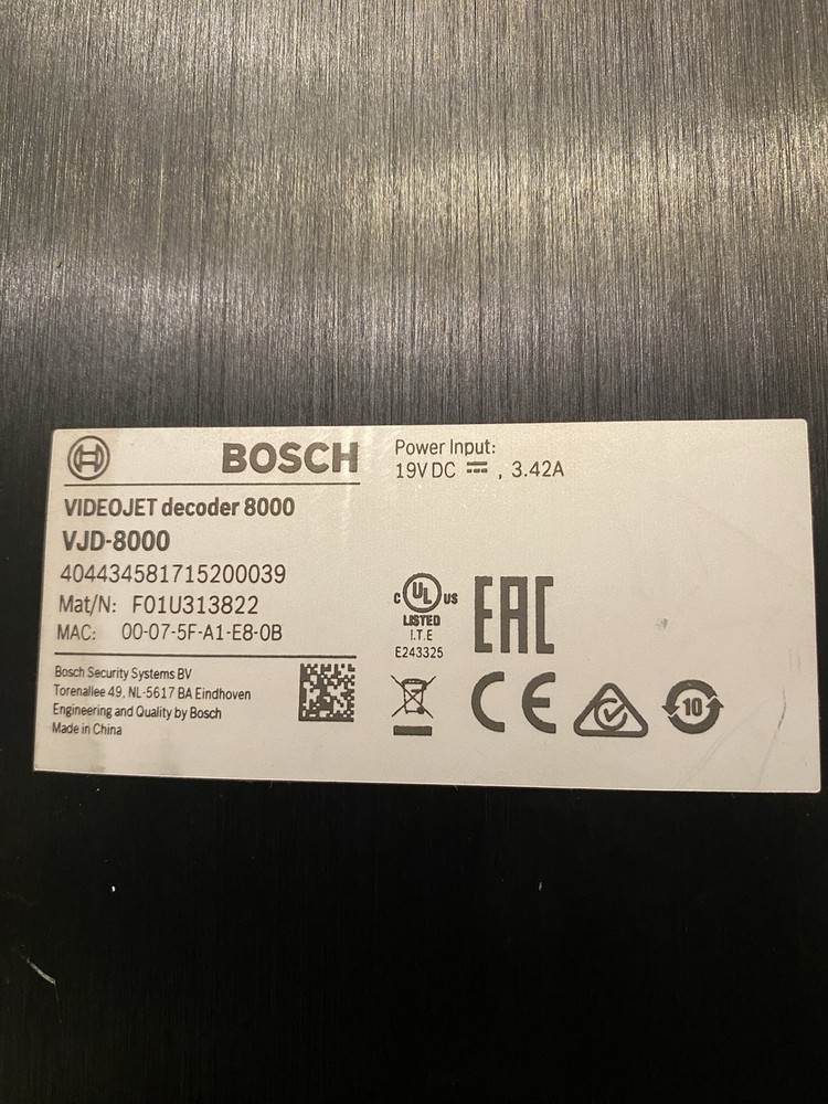 Bosch Security VideoJet Decoder 8000 High Performance VJD-8000 Used