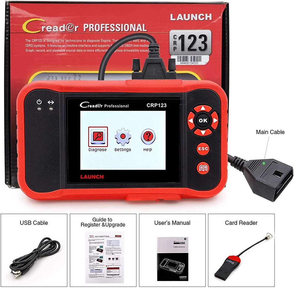 LAUNCH CRP123 PROS V OBD2 Scanner Engine ABS SRS Code Reader Car Diagnostic Tool