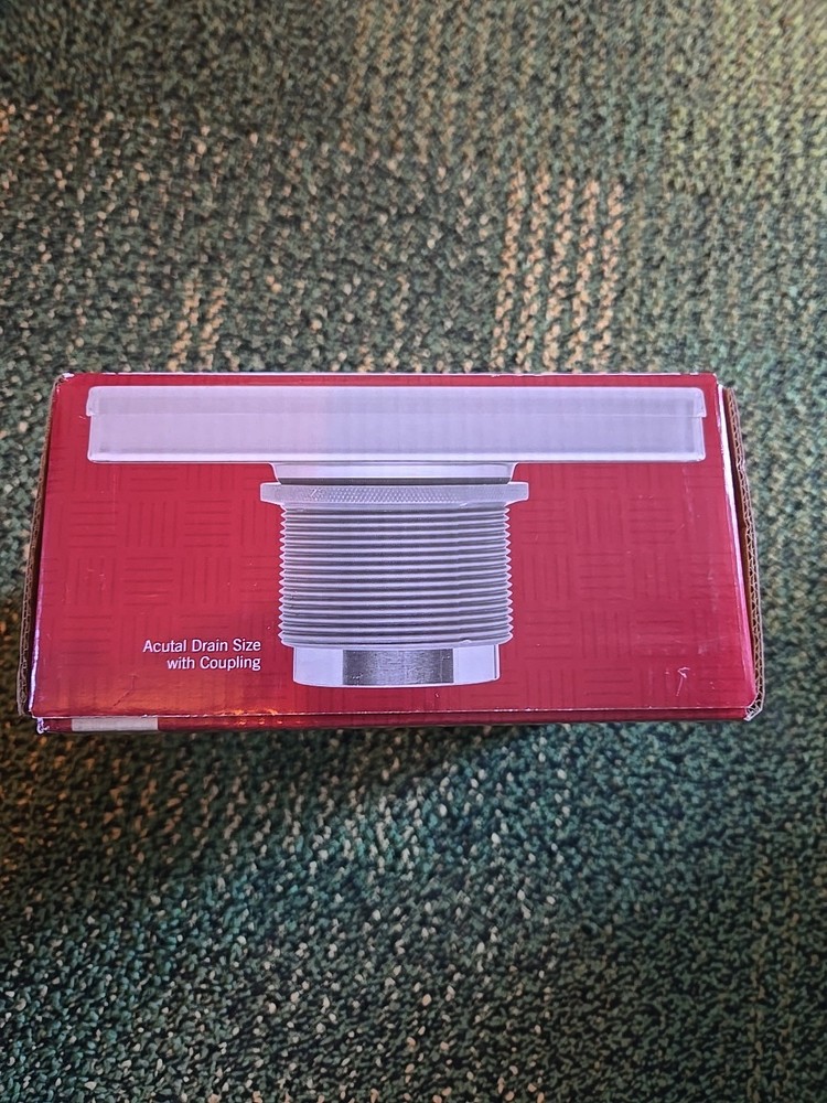 B&K 6” Zero Pattern Grating Square Channel Linear Shower Drain, Brushed Nickel