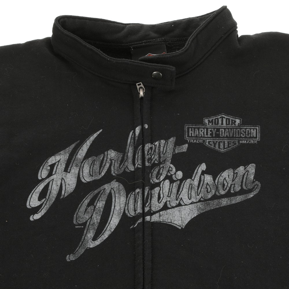 Harley Davidson Black Zip-Up Sweater Small