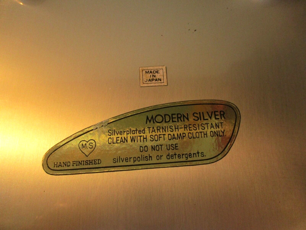 MS MODERN SILVER FILIGREE EDGE SILVERPLATE FOOTED PLATTER TRAY