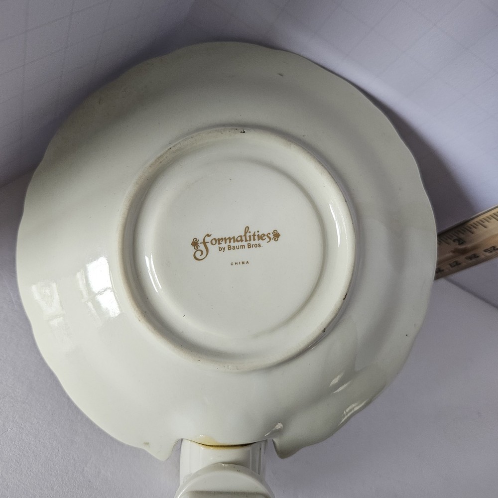 Vintage Formalities Night Light Porcelain Teacup Fruit Pattern Baum Brothers