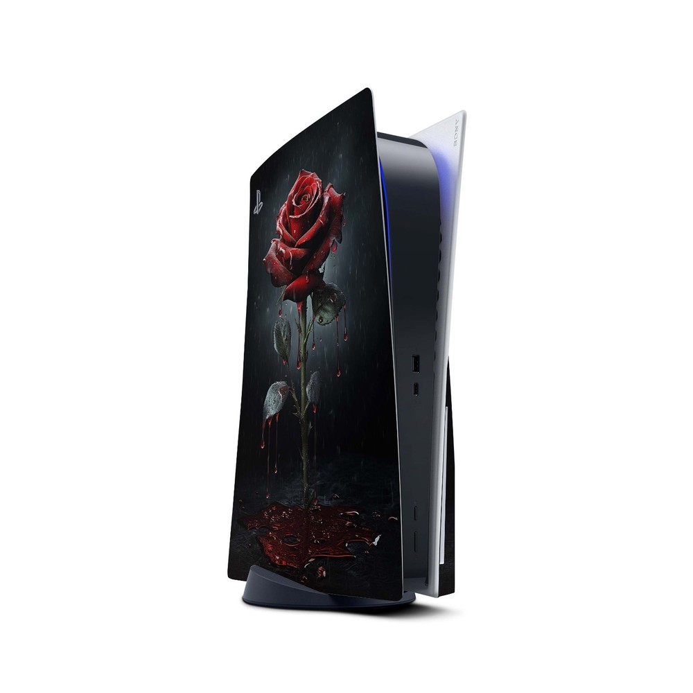Gothic Red Rose PS5 Console & Controller Vinyl Skin Wrap Decal Set