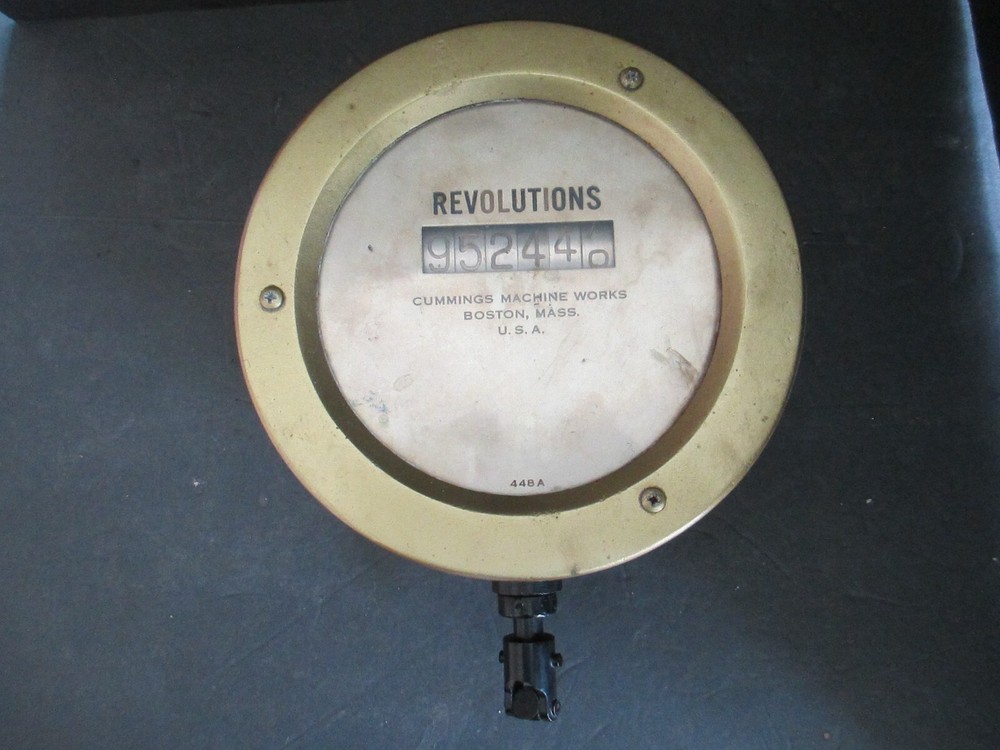 VINTAGE CUMMINGS MACHINE WORKS REVOLUTION COUNTER / MACHINE ENGINE STEAM
