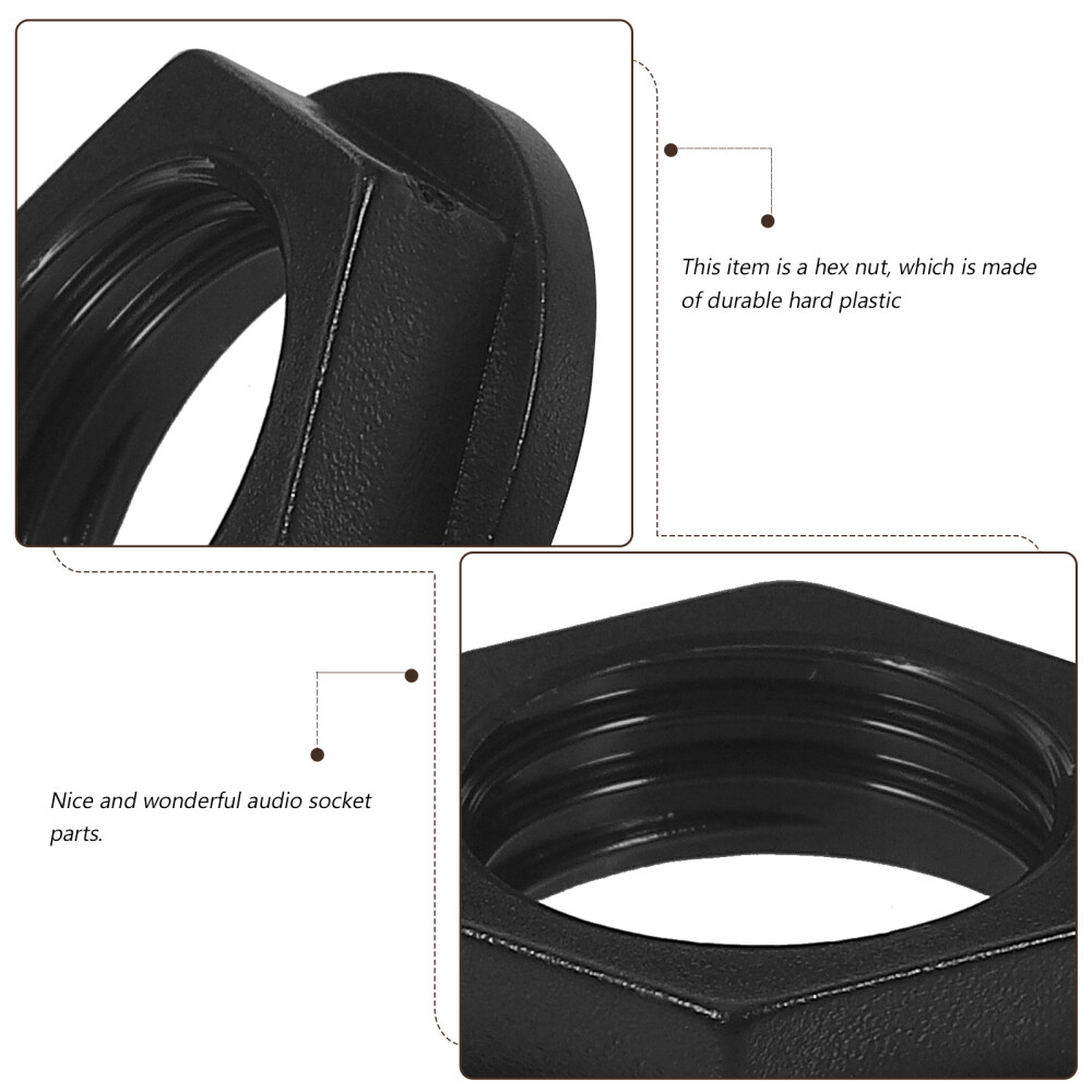 Plastic Nuts for Speaker Cables Hex Cliff UK Jacks Black