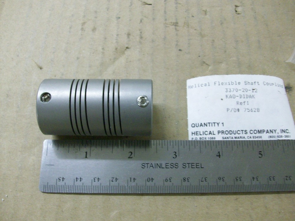 HELICAL PRODUCTS   3370-20-12   FLEX COUPLING  ( 5/8" ROUND BORE + 3/8"HEX BORE)