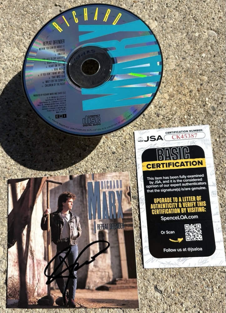 RICHARD MARX SIGNED CD JSA COA Repeat Offender