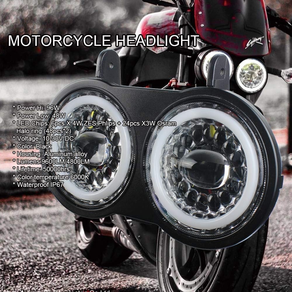 Motorcycle Projector Headlight Buell XB Black
