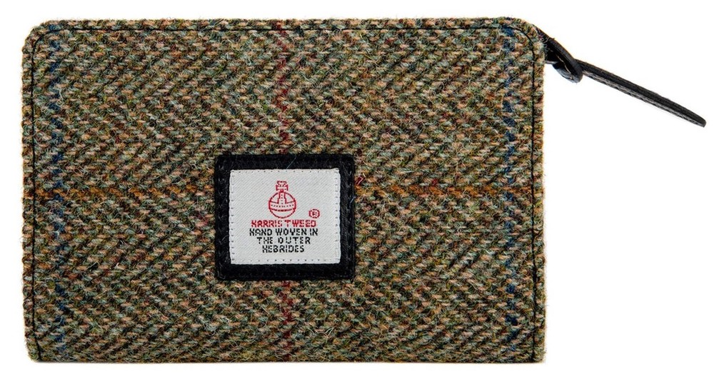 Harris Tweed - Zip Purse - Moss Green
