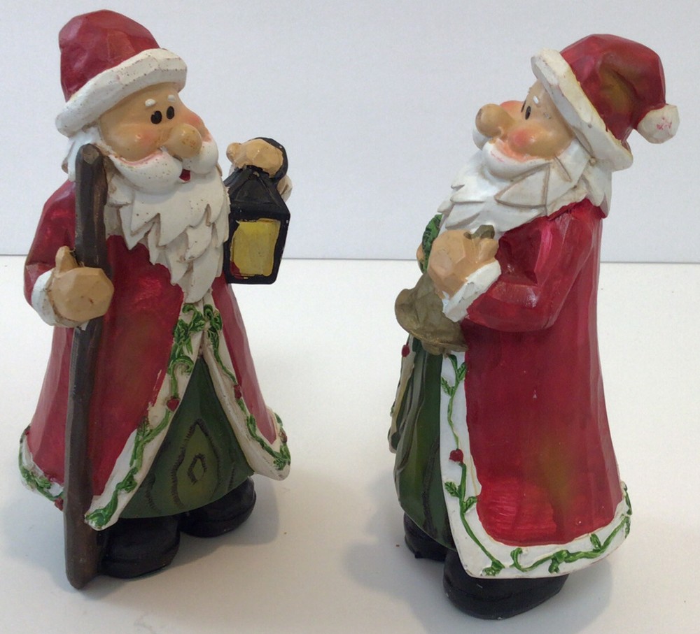 Santa Figurine (2), 6” tall, pre-owned