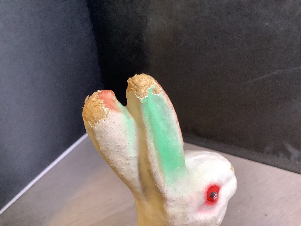 Paper Mache Multicolored Easter Rabbit decoration candy container