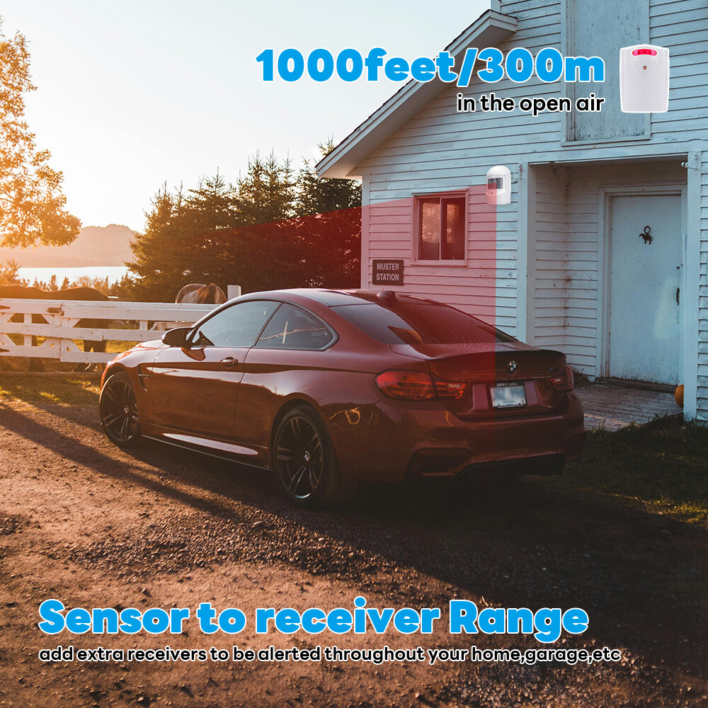 Wireless Driveway Alarm Infrared Motion Sensor Home Garage Alert Security System