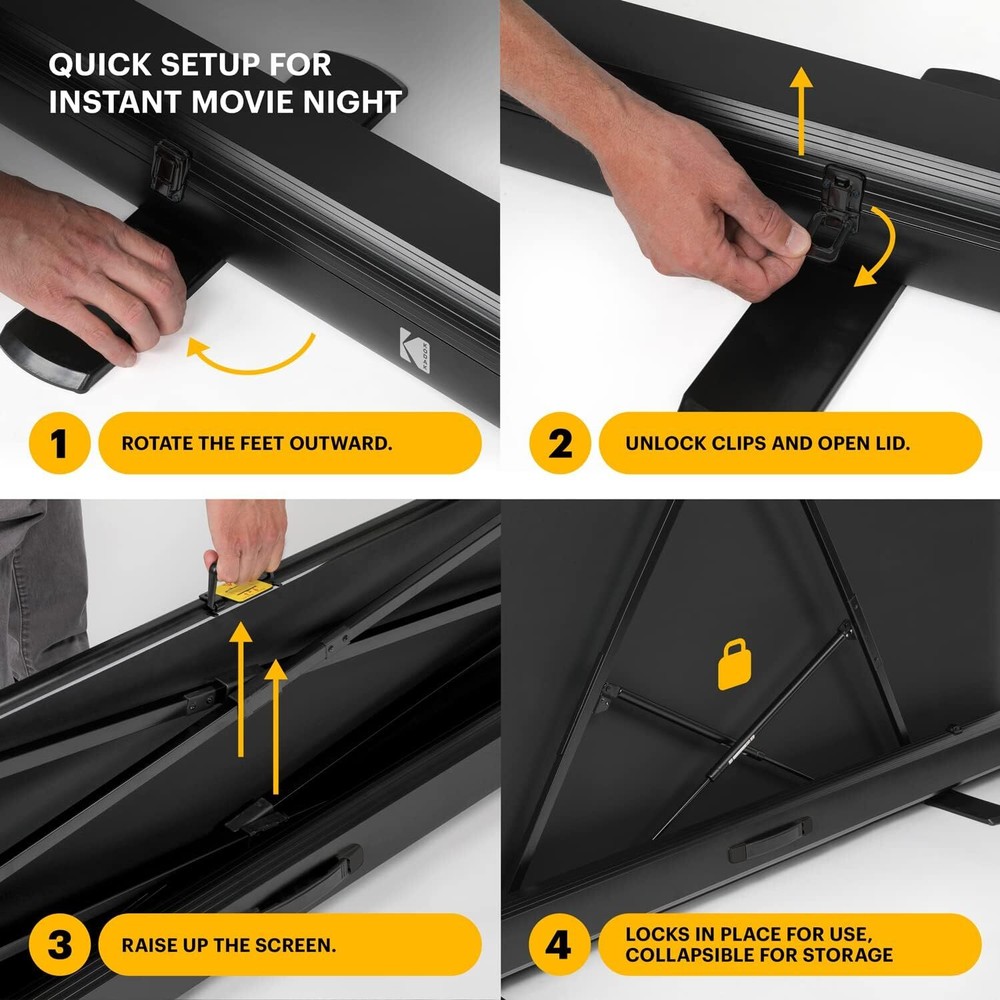 Kodak 60" Portable Projector Screen, Pull Up Projection Screen with Stand