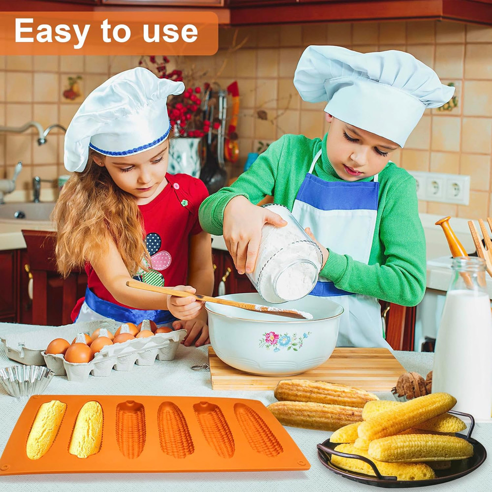 Corn Stick Bread Pan, Silicone Corn Cob Bread Molds for Baking,Cornbread Pan for
